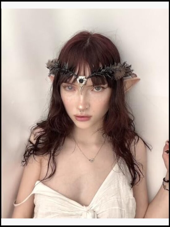 Gothic Feather Crown Handmade Adjustable Raven Elf Tiara Cosplay Renaissance